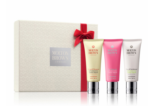 몰튼 브라운의 리플레니싱 핸드크림 기프트세트.