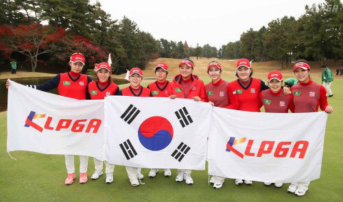 지난해 퀸즈 대회 우승한 한국 선수들. KLPGA 제공