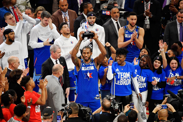 NBA 올스타전, 팀 르브론 승리...MVP 카와이 레너드