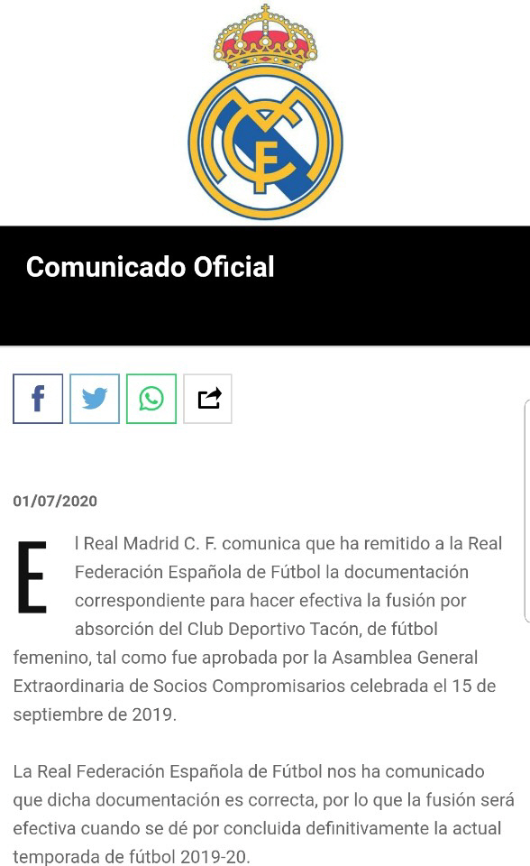 레알마드리드에도 여자축구팀이 생겼다[오피셜]