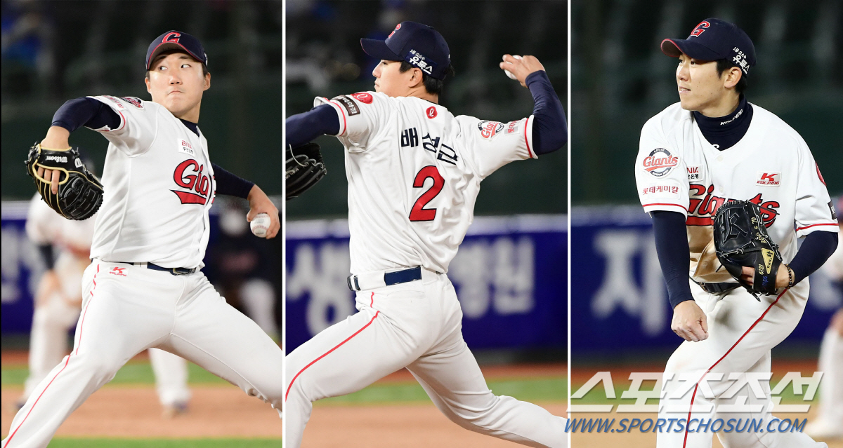 2021 KBO리그 삼성 라이온즈와 롯데 자이언츠의 경기가 17일 부산구장에서 열렸다. 12-0으로 뒤진 롯데가 7회부터 세 명의 야수 추재현 배성근 오윤석을 투수로 등판시켰다. 부산=정재근 기자 cjg@sportschosun.com/2021.4.17/