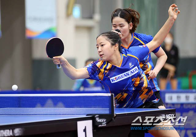 대한항공 신유빈-이은혜 사진제공=월간탁구 안성호 기자
