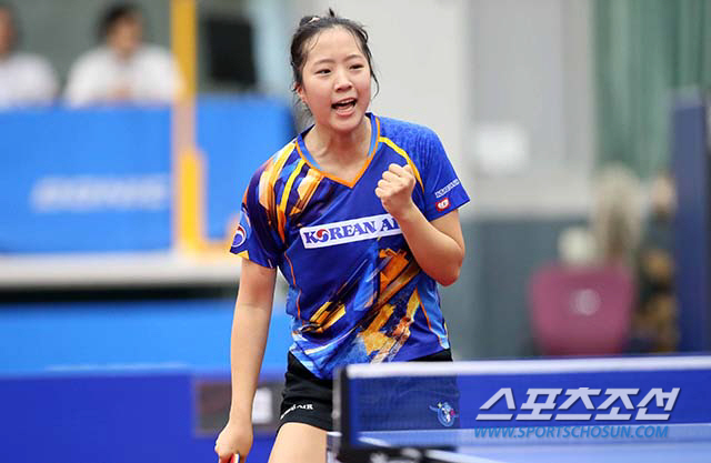 대한항공 신유빈 사진제공=월간탁구 안성호 기자