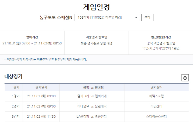 NBA 대상 농구토토 스페셜N, 5개 회차 연속 발매
