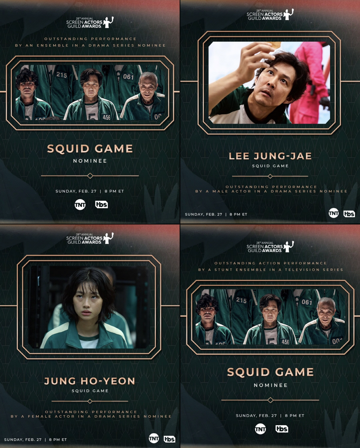 [SC이슈] "非영어권 드라마 최초"…'오징어 게임' 美배우조합상 앙상블→주연상 4개 부문 후보(종합)