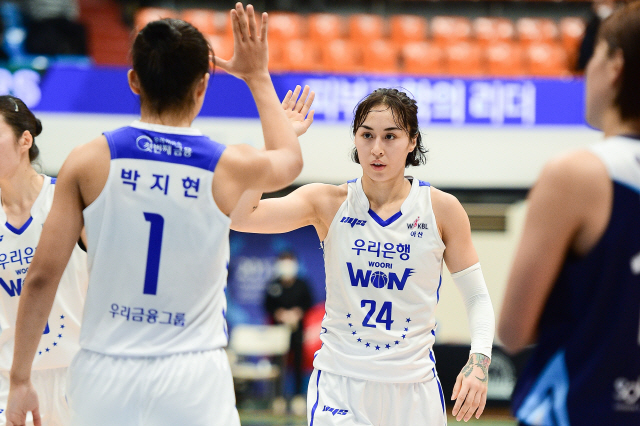 [WKBL]우리은행, 3점포 세례로 신한은행 대파