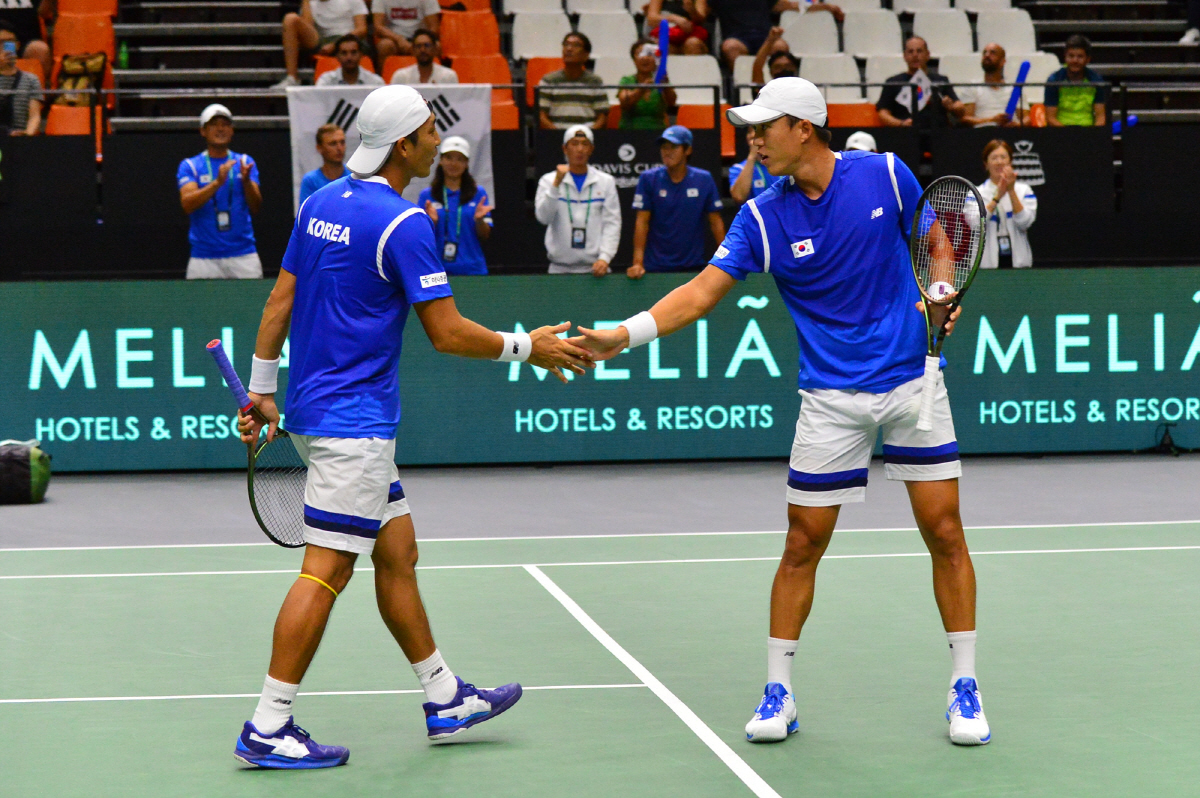 송민규(왼쪽)과 남지성. 사진제공=대한테니스협회