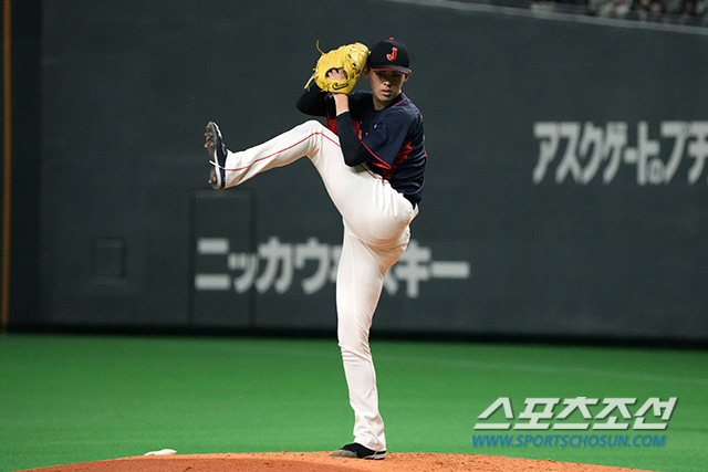 지난달 열린 호주와 대표팀 평가전에 선발등판한 사사키. 사진출처=NPB 홈페이지