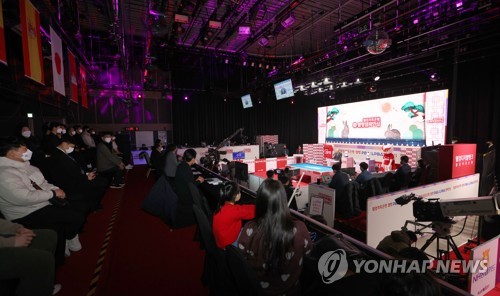 (서울=연합뉴스) 18일 경기도 고양시 빛마루방송센터에서 2022-23시즌 7번째 투어 '웰컴저축은행 웰뱅 PBA-LPBA 챔피언십' 개막식이 열리고 있다. 2023.1.18 [PBA 투어 제공. 재판매 및 DB 금지] photo@yna.co.kr