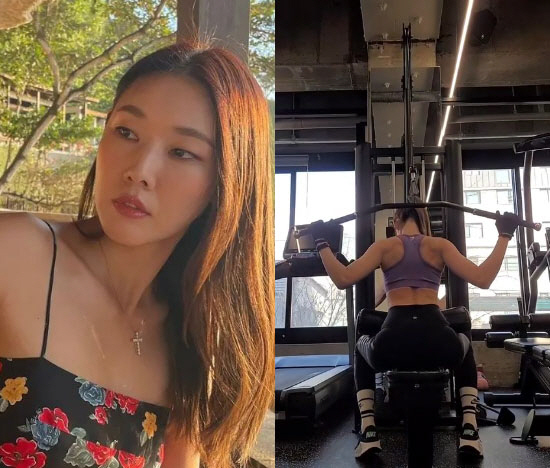 '한혜진, 男김종국 인줄'…등근육 움직임이 선명하게 보여