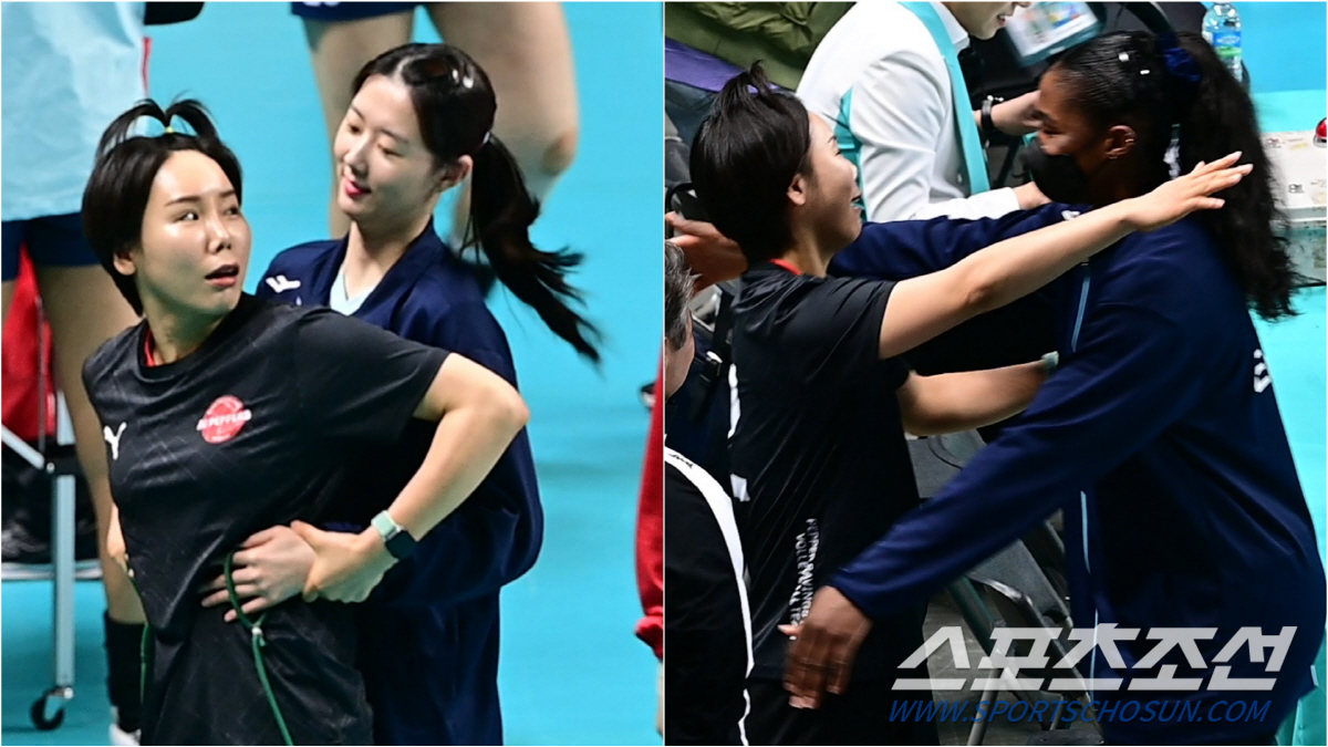'경기는 못 뛰지만...' 친정 온 오지영 뜨겁게 안아준 강소휘와 모마
