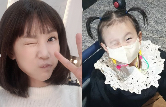 '하하♥' 별, 단발 변신하니 막내딸 판박이…시그니처 윙크도 '붕어빵'