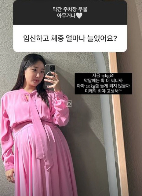 '둘째 임신' 최희 "이번에도 20kg 쯤 체중 늘 것..희야 고생해"