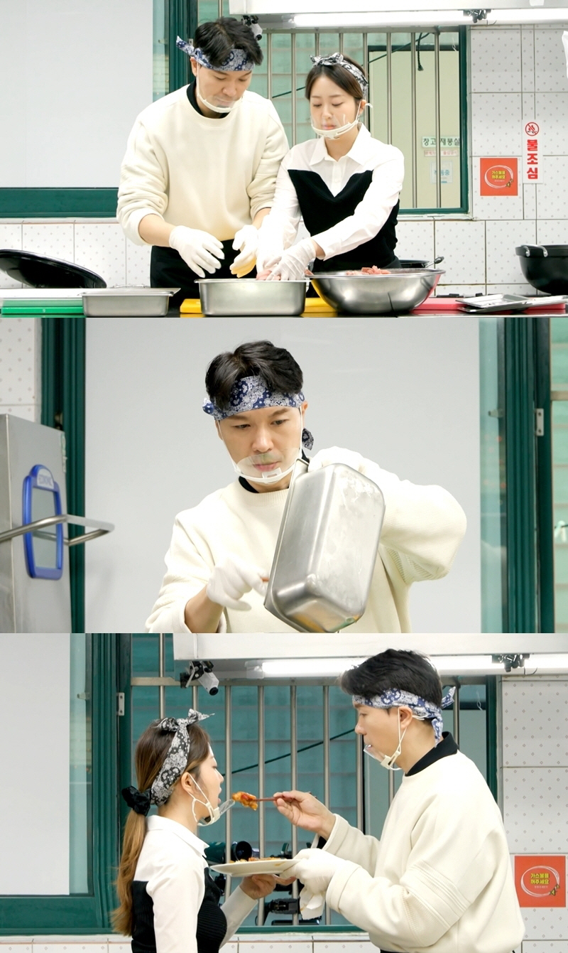 "그렇게 좋나"…박수홍♥김다예, 요리하다가도 '알콩달콩' 부러우면 지는거…