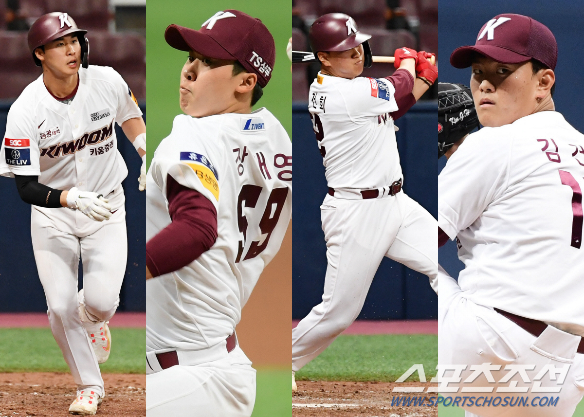 '키움엔 이도류가 두명' 장재영·김건희, 150km 강속구+호쾌한 스윙 …