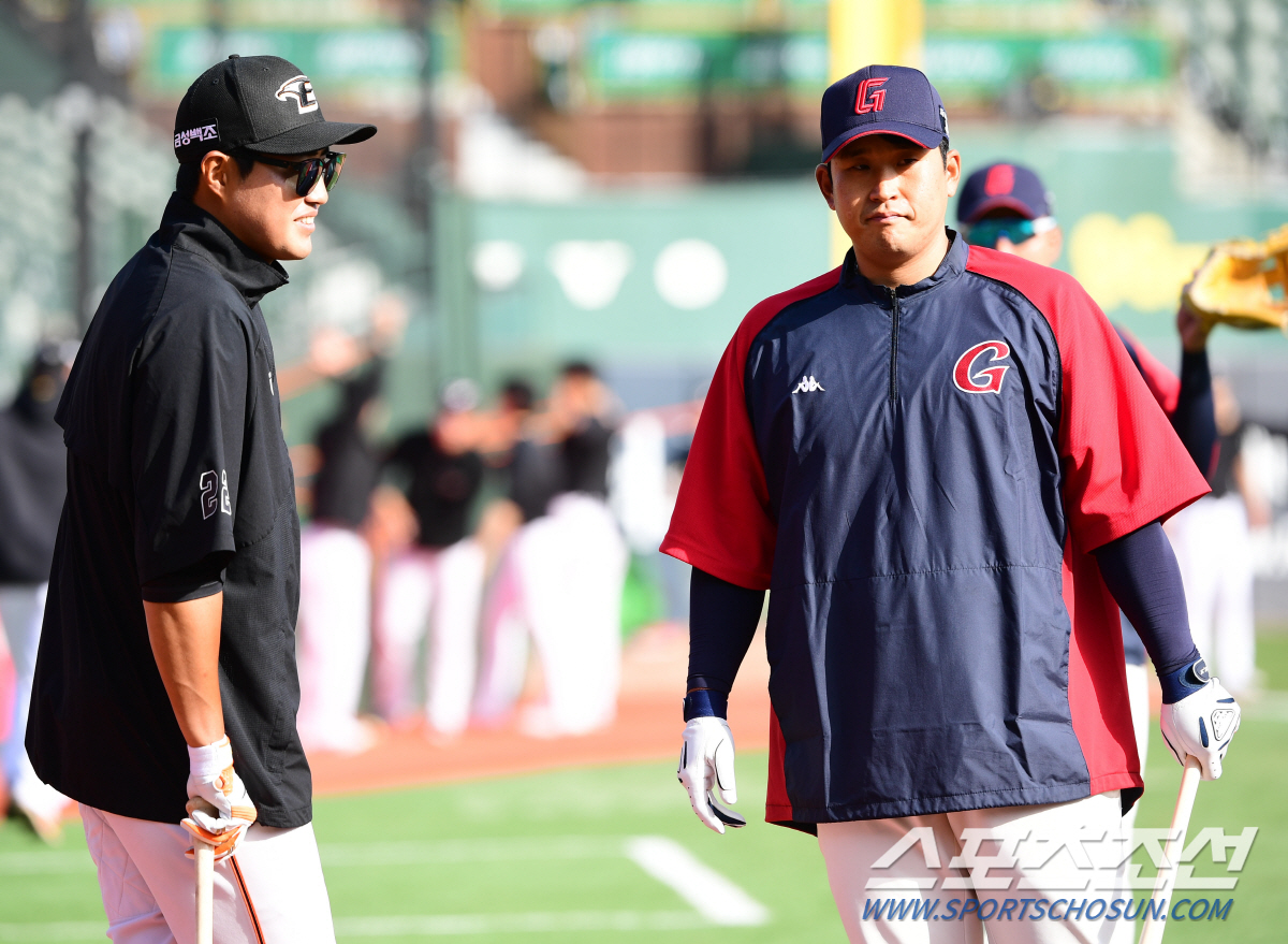 '강남아~ 형 왔다' 전직 쌍둥이 채은성-유강남 '사직에서 첫 만남' …
