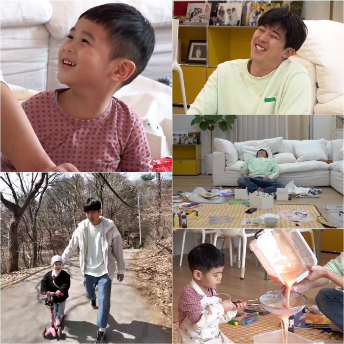 '장신영♥' 강경준 '슈돌' 합류, 5살子와 거실 초토화…난장판 집안에 …