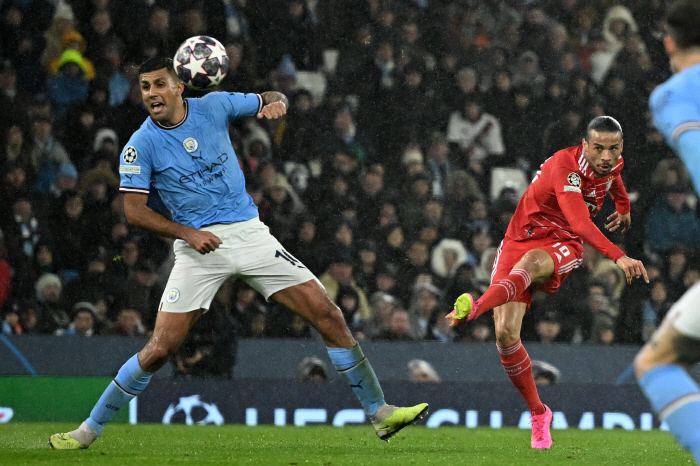 [UCL]'로드리 원더골' 맨시티, 바이에른 뮌헨에 1-0 전반 종료