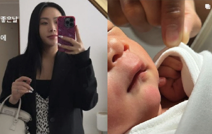 허니제이, 생후 7일 딸 벌써 오똑한 콧날...母 똑 닮은 비주얼