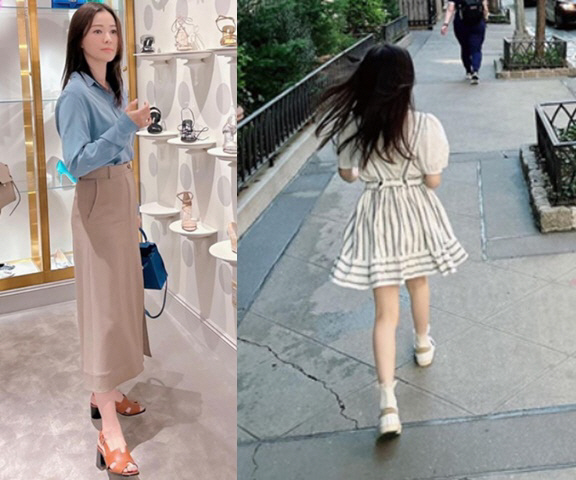 '권상우♥' 손태영, 롱다리 딸과 벌써 구두 쇼핑..뉴욕서 육아하는 근황