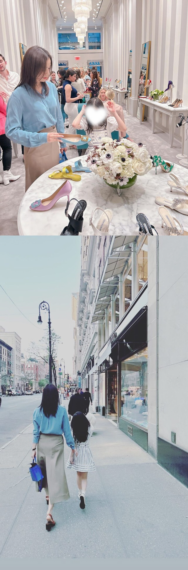 '권상우♥' 손태영, 롱다리 딸과 벌써 구두 쇼핑..뉴욕서 육아하는 근황