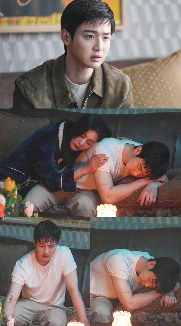 장동윤♥설인아, 쇼파 위에 누워 '달달' 눈빛…애틋한 위로 ('오아시스'…