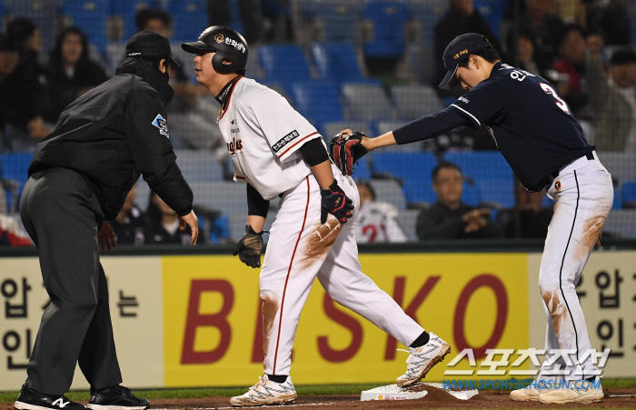 ‘야구는 센스다’ 3루수 노시환 페이크 동작에 허 찔린 주자 안재석..'…