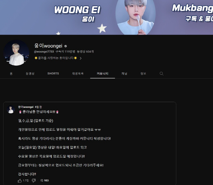 '120만 유튜버' 웅이 "전 여친 구타+주거침입, 사실과 다르다"더니 …