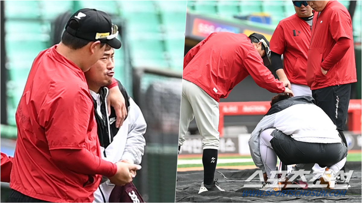 '헤드록에 두발 검사까지' 애정 가득 스킨십, 상대 코칭스태프도 빠져들게…