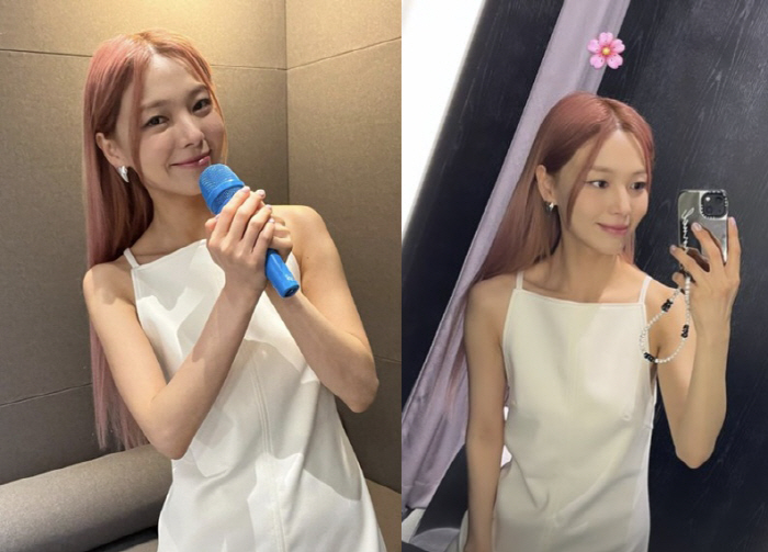 '애셋맘' 선예, 극강의 뼈말라 몸매…미니 원피스가 헐렁
