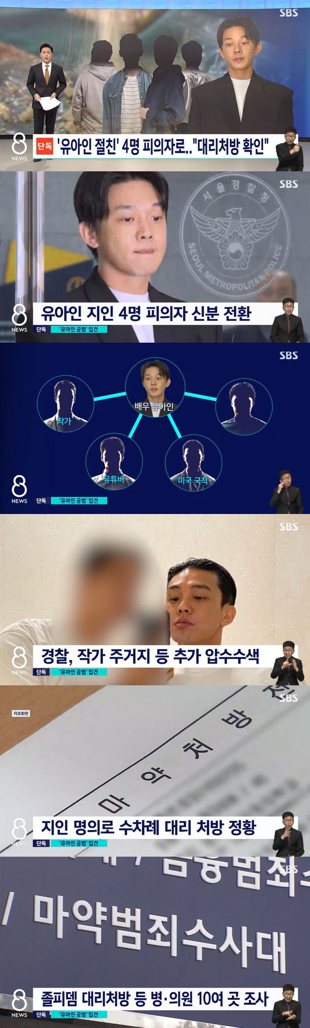유아인 절친 4명 입건...경찰, '졸피뎀' 대리처방 정황도 포착 ('8…