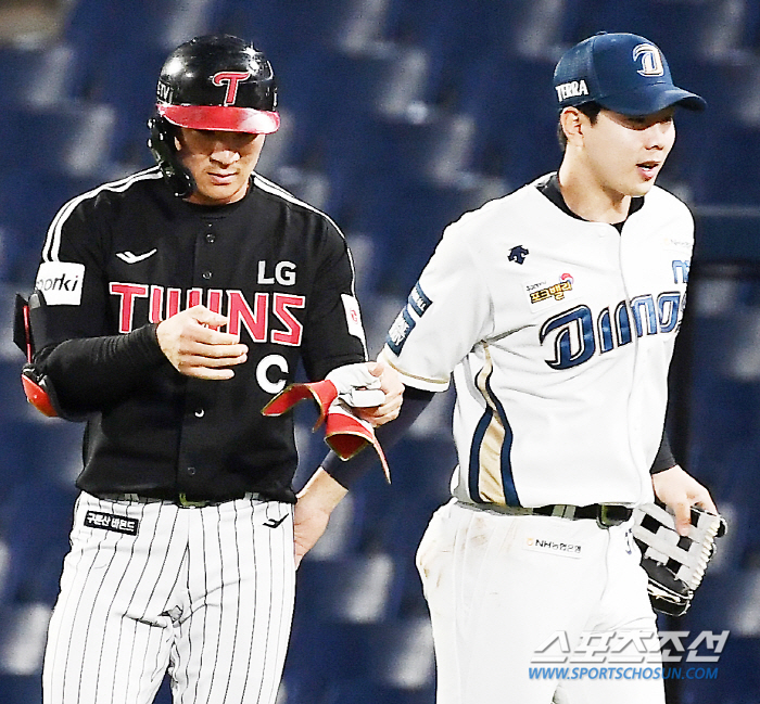 '왔으면 인사부터 해야지' 절친 케미 NC 박건우·LG 오지환...'만났…