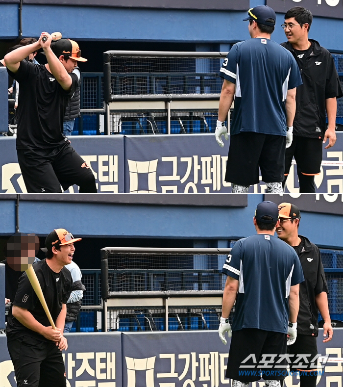 '형님들 빵 터졌네' 채은성 양석환 웃음보 터뜨린 노시환의 타격폼 흉내,…