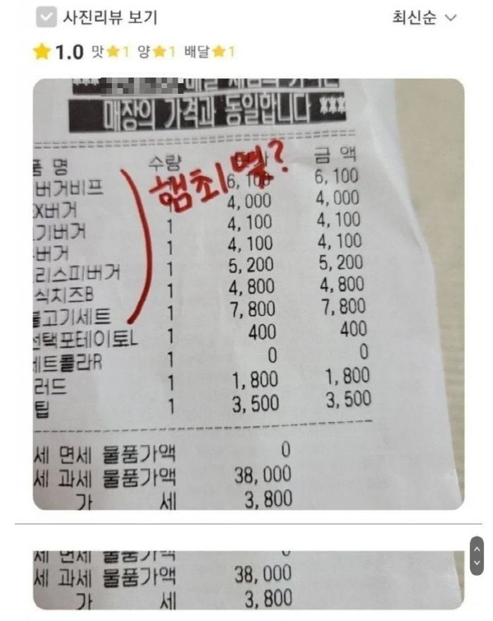 "햄버거 7개 시켰더니 직원이 몇 개까지 먹을 수 있냐고 조롱합니다."