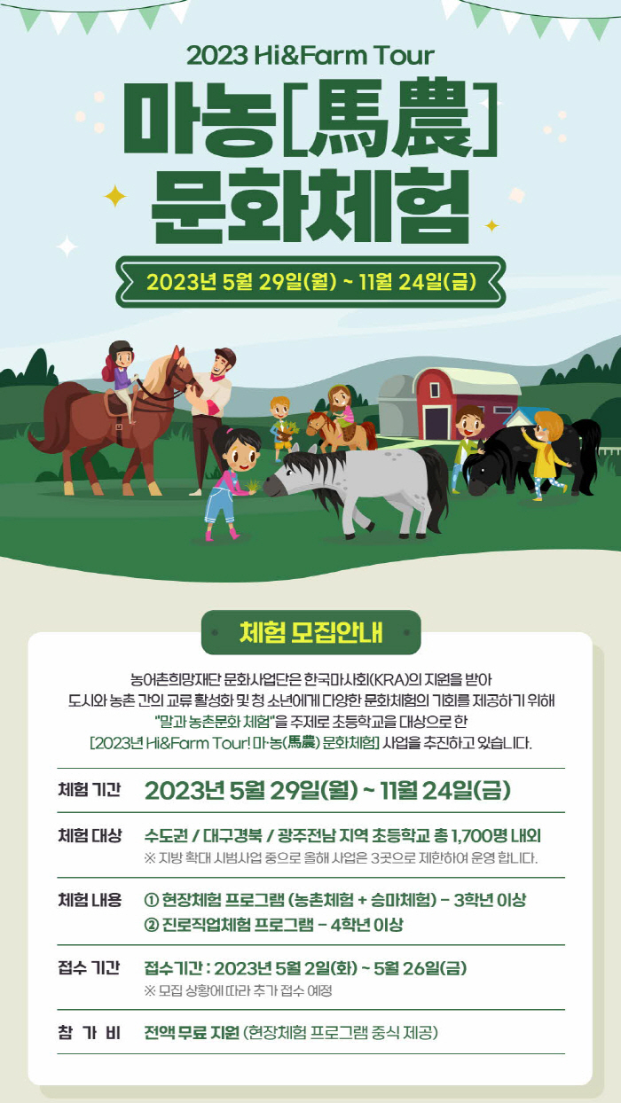 [경마]농어촌희망재단-한국마사회, 2023년 'Hi&Farm Tour! …