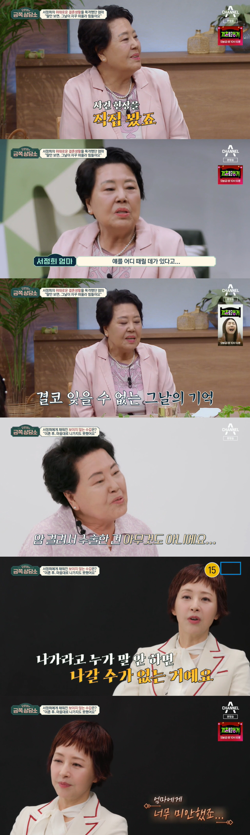 서정희, 故서세원에 '가스라이팅+의처증' 피해...母 "질질 끌려가는 딸…