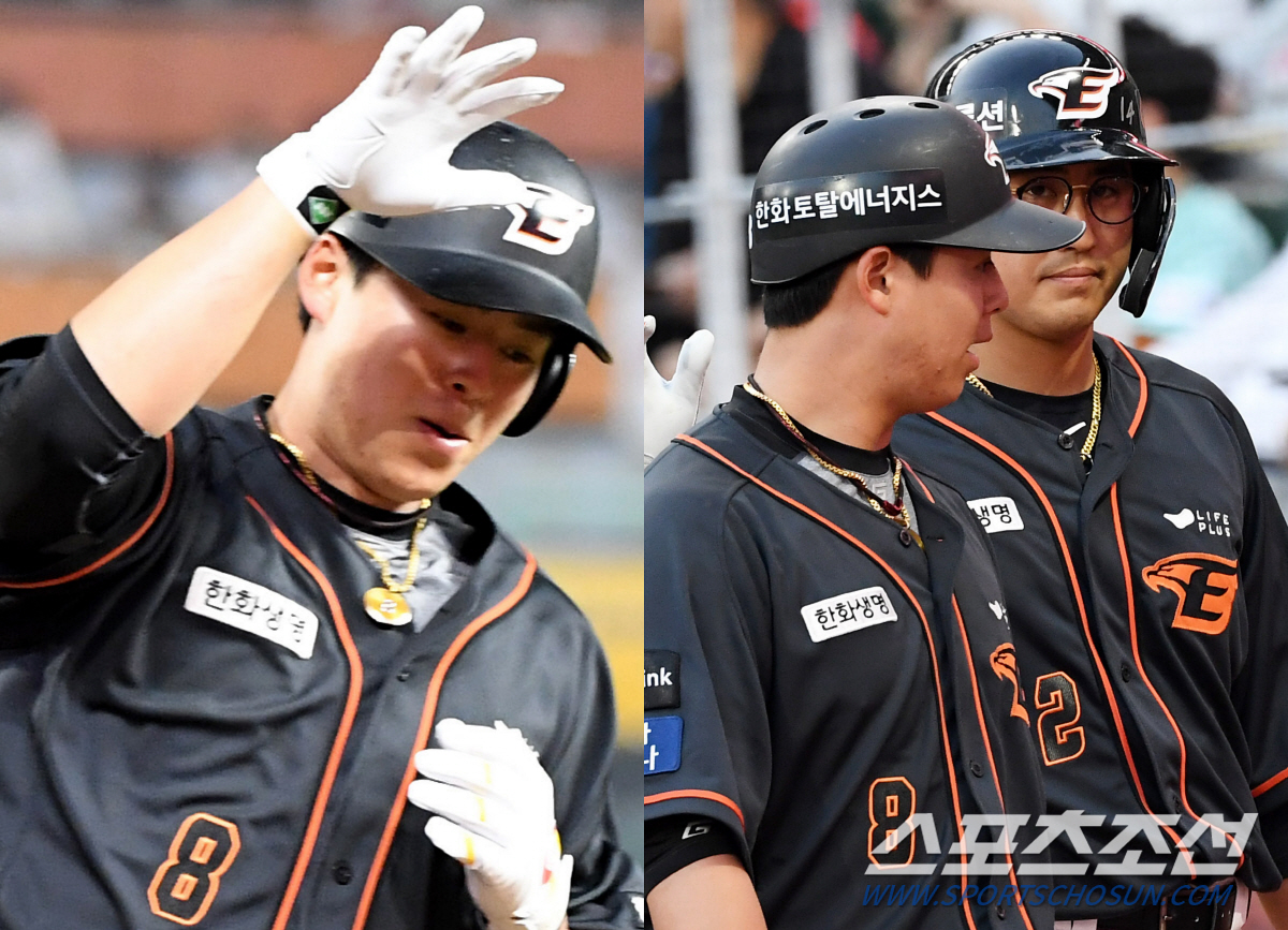 '홈런 공동 1위' 포텐 폭발 노시환...'장종훈·김태균 우타 거포 계보…