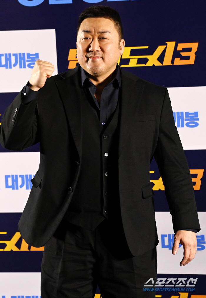 [SC현장] "무릎 연골 없지만"…'범죄도시3' 마동석, 묵직하고 통쾌한…