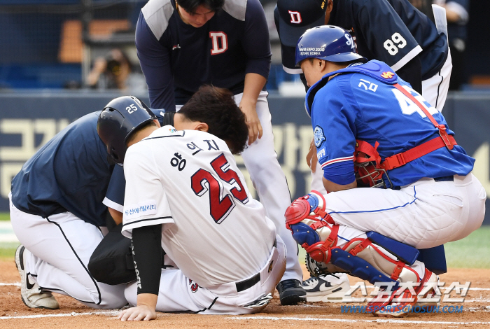 '의지 형 괜찮아요?' 홈 충돌 이후 쓰러진 상대 팀 포수를 진심으로 걱…