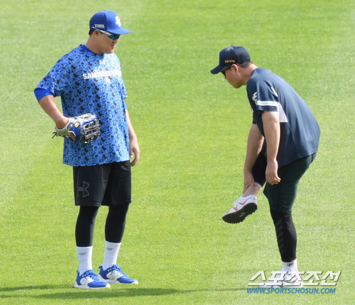 양의지부터 찾은 삼성 선수들, '괜찮아졌다’는 말에 모두 반색...이승엽…