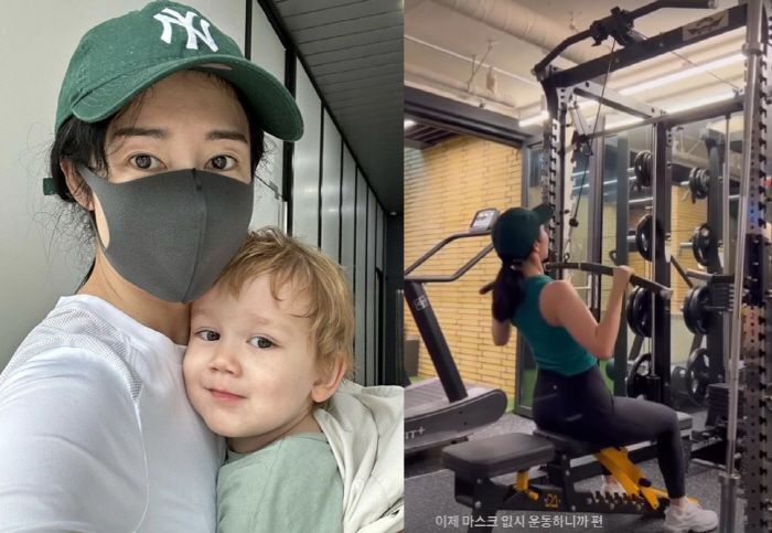 사유리, 子 혼자 낳아 키우기 위한 기초체력…헬스장서 포착된 '탄탄 몸매…