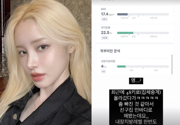 유깻잎, 극단적 다이어트에도 "인바디 결과에 충격…내장지방레벨 올라가"