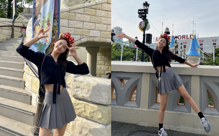 설현, 크롭티입고 놀이공원 활보…누가 29살로 볼까?