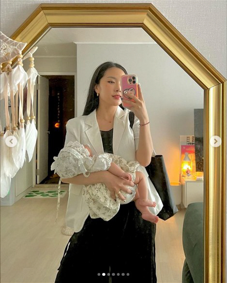 허니제이, 생후 2개월 딸에 머리끄덩이 잡혀도 '흐뭇'