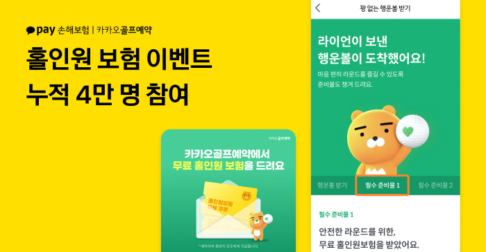 카카오페이손해보험 '무료 홀인원 보험 이벤트' 한 달 새 4만명 참여