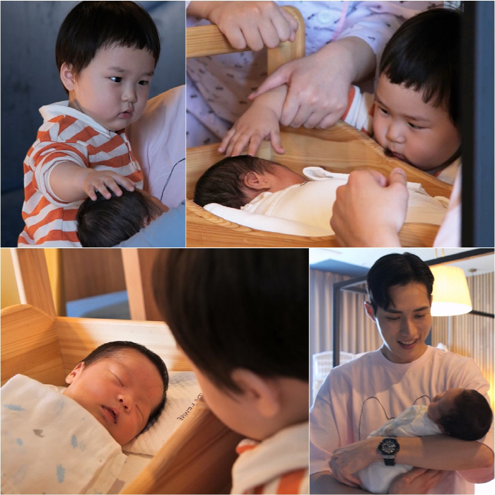 '슈돌' 김준호子 은우, 동생 은동이와 역사적 첫 만남! '형아美 뿜뿜'