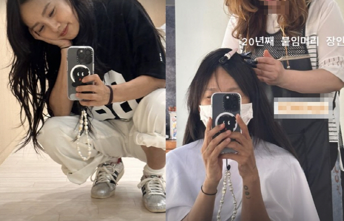 이효리, 머리 하나 붙였다고 '확 섹시해지는 분위기' "20년째 붙임머리…