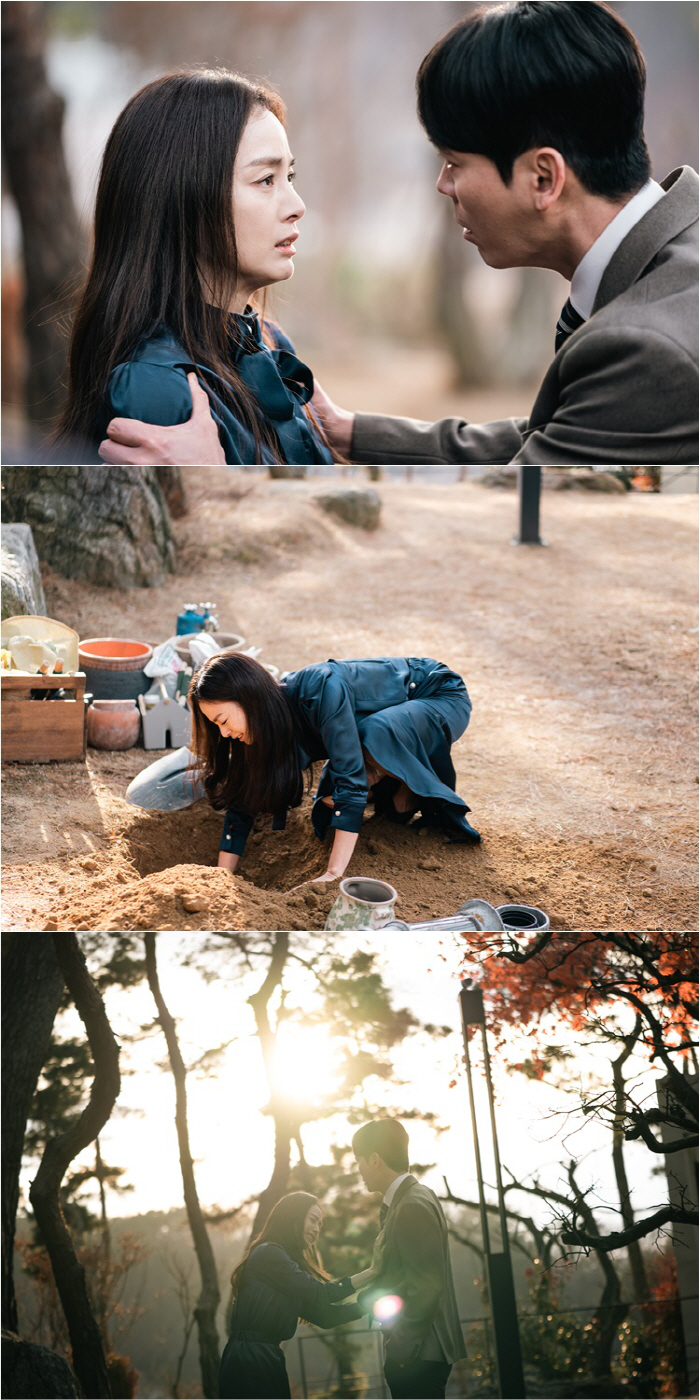 김태희, 시체 냄새 알아챘나…뒷마당 다시 파헤친다('마당집')