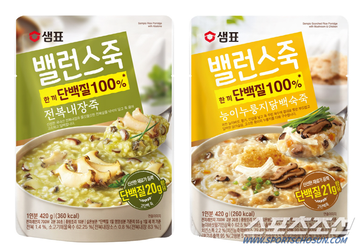 샘표, 밸런스죽 ‘전복내장죽’ ‘능이누룽지닭백숙죽’ 출시