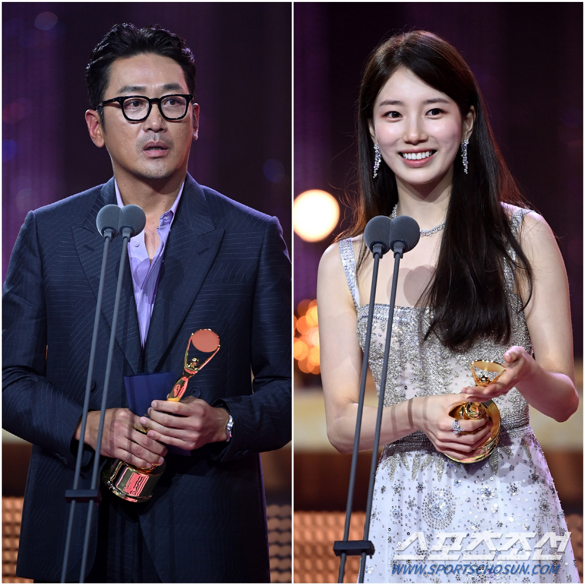 [제2회BSA] '수리남' 하정우X'안나' 수지 주연상 영예 "두렵고 욕…